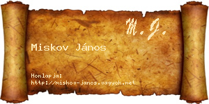 Miskov János névjegykártya