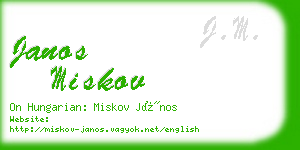janos miskov business card